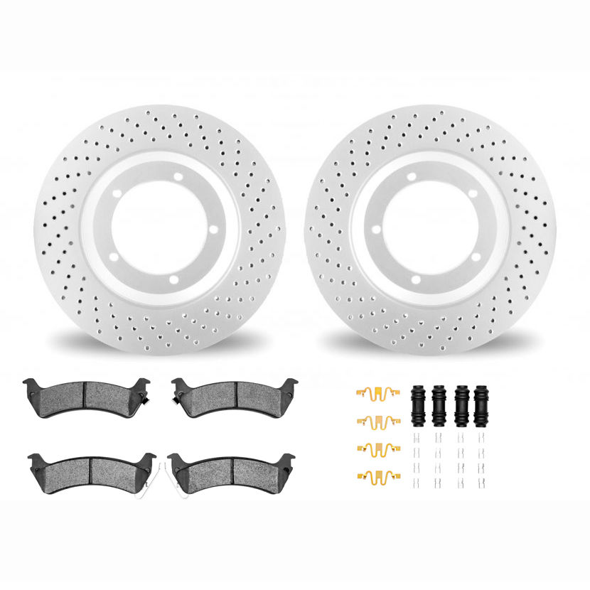 Dynamic Friction 2412-42075 - Brake Kit - Geoperformance Brake Rotors-Drilled and Ultimate Duty Performance Brake Pads with Hardware
