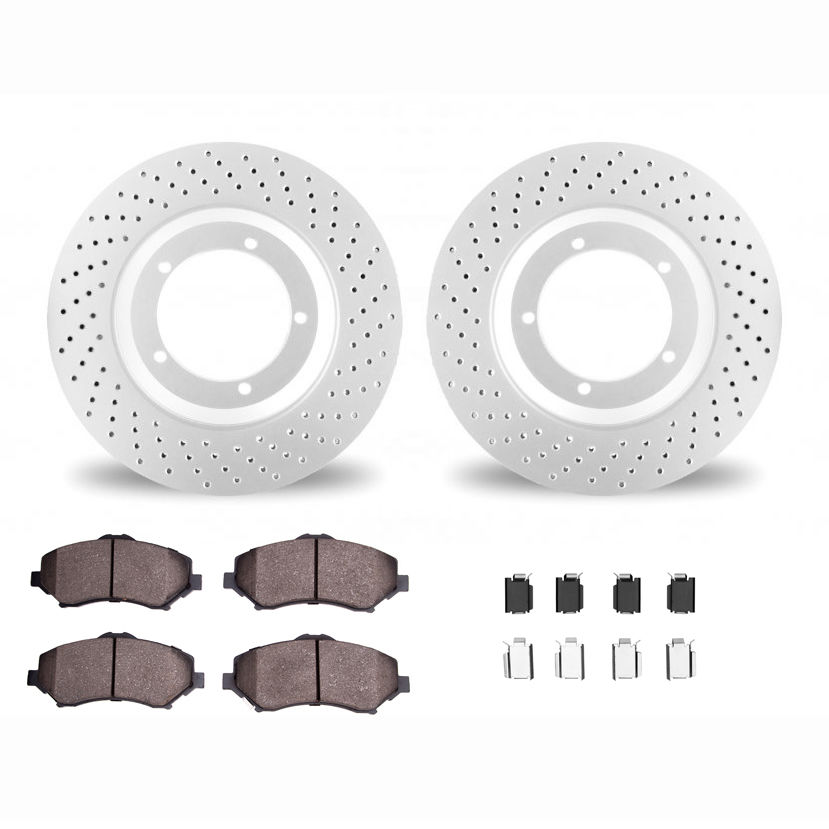 Dynamic Friction 2412-42090 - Brake Kit - Geoperformance Brake Rotors-Drilled and Ultimate Duty Performance Brake Pads with Hardware