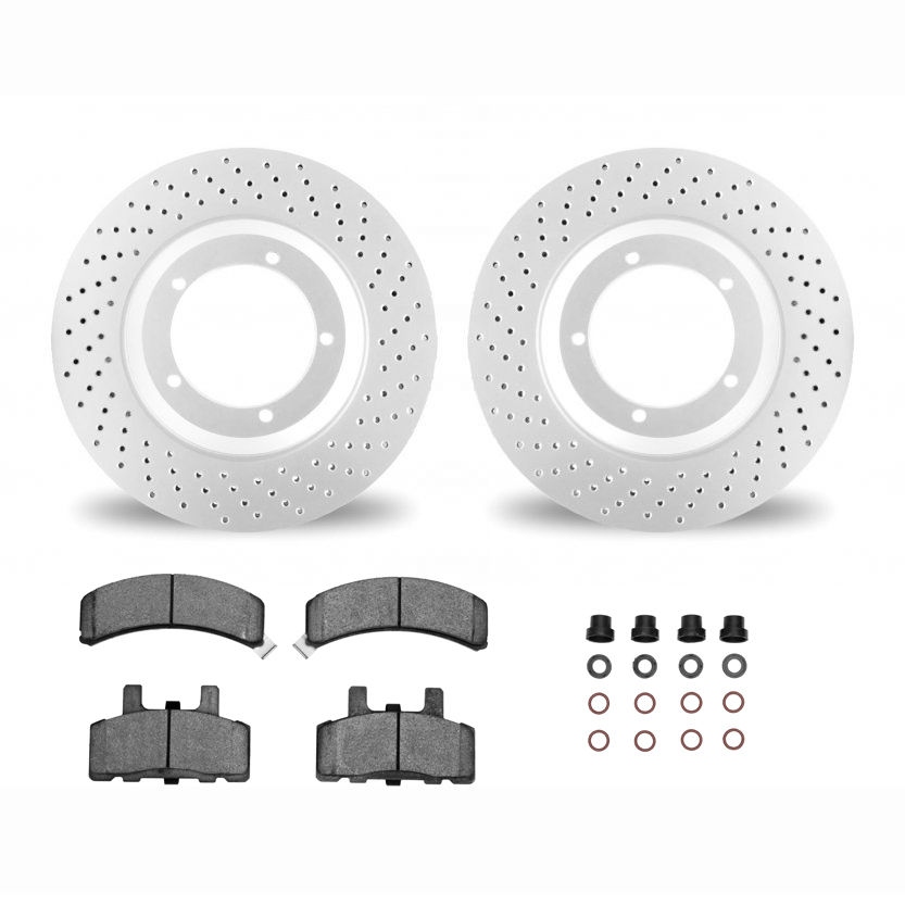 Dynamic Friction 2412-47012 - Brake Kit - Geoperformance Brake Rotors-Drilled and Ultimate Duty Performance Brake Pads with Hardware