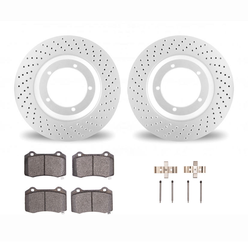 Dynamic Friction 2412-47016 - Brake Kit - Geoperformance Brake Rotors-Drilled and Ultimate Duty Performance Brake Pads with Hardware