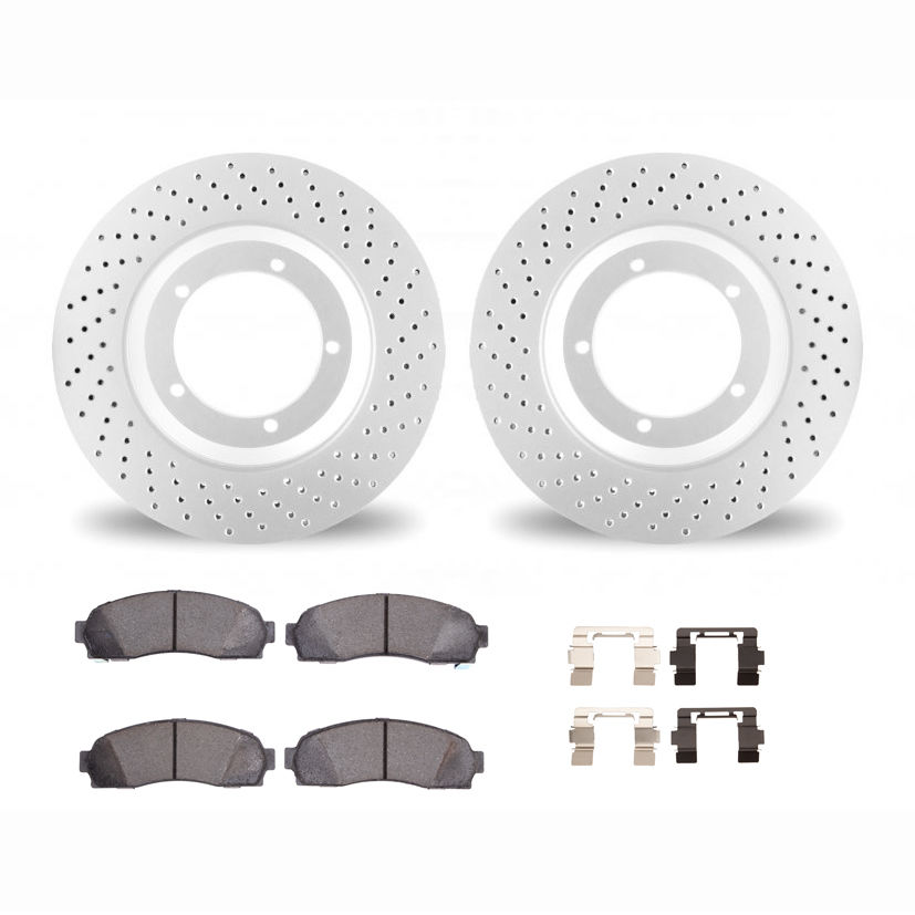Dynamic Friction 2412-47020 - Brake Kit - Geoperformance Brake Rotors-Drilled and Ultimate Duty Performance Brake Pads with Hardware