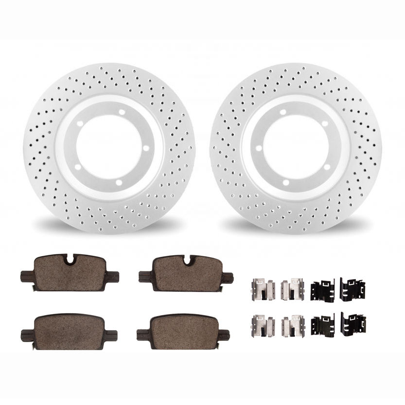 Dynamic Friction 2412-47029 - Brake Kit - Geoperformance Brake Rotors-Drilled and Ultimate Duty Performance Brake Pads with Hardware