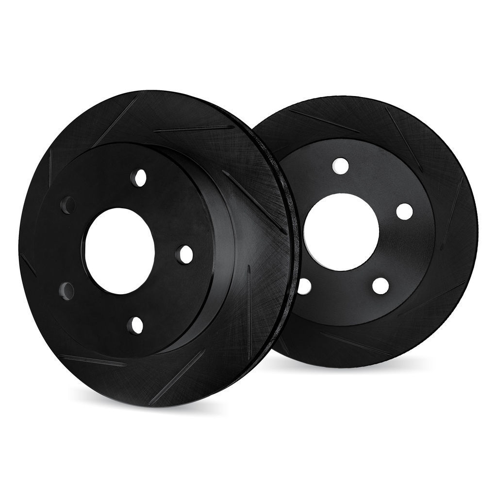 Dynamic Friction 3002-11004 - Slotted Black Zinc Coated Brake Rotors 2 Wheel Set