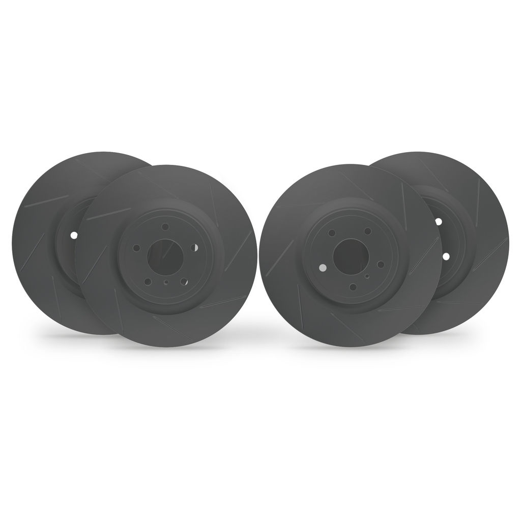 Dynamic Friction 3004-76159 - Slotted Black Zinc Coated Brake Rotors 4 Wheel Set