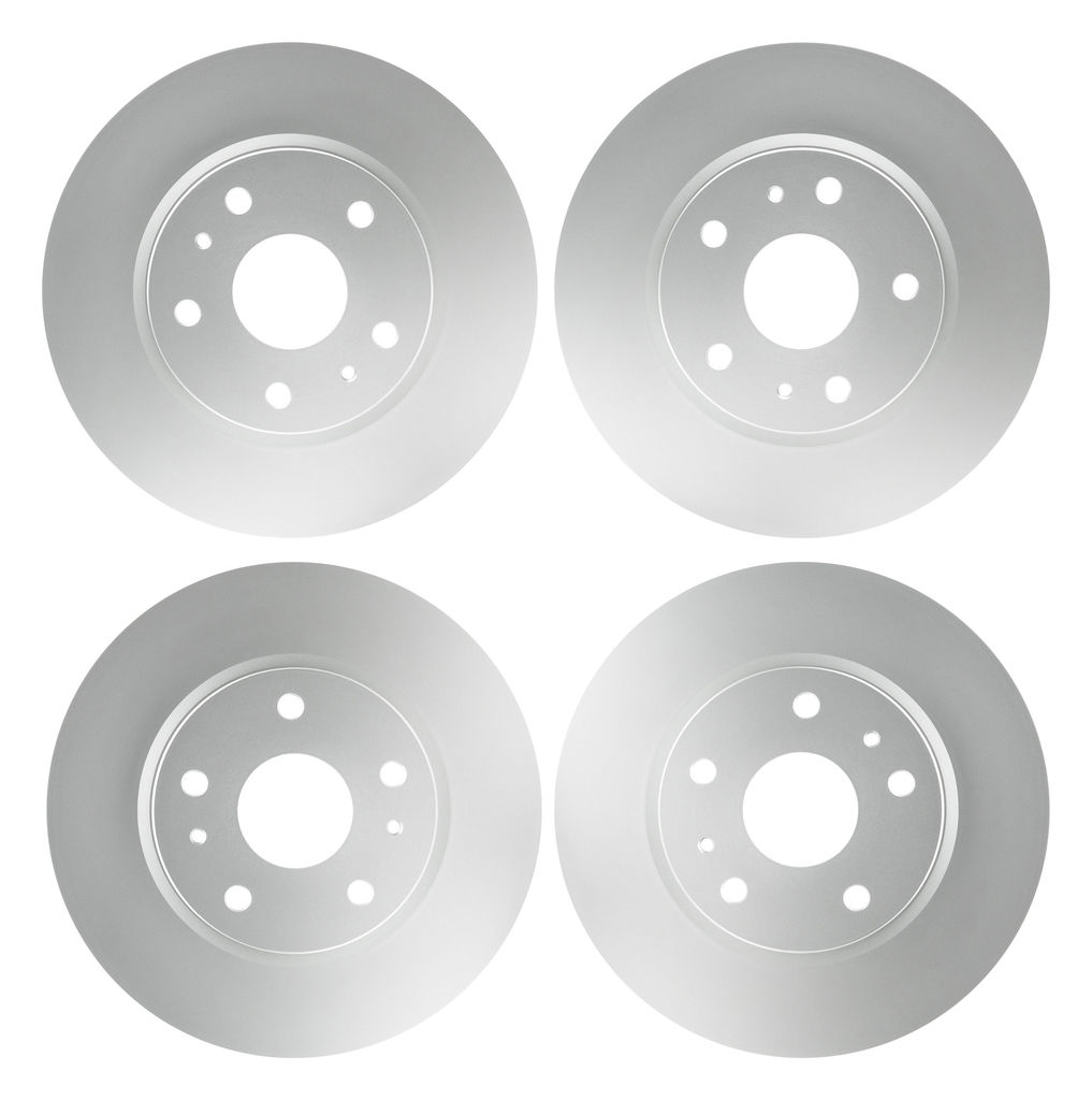 Dynamic Friction 4004-52000 - Geospec Coated Smooth Brake Rotor 4 Wheel Set