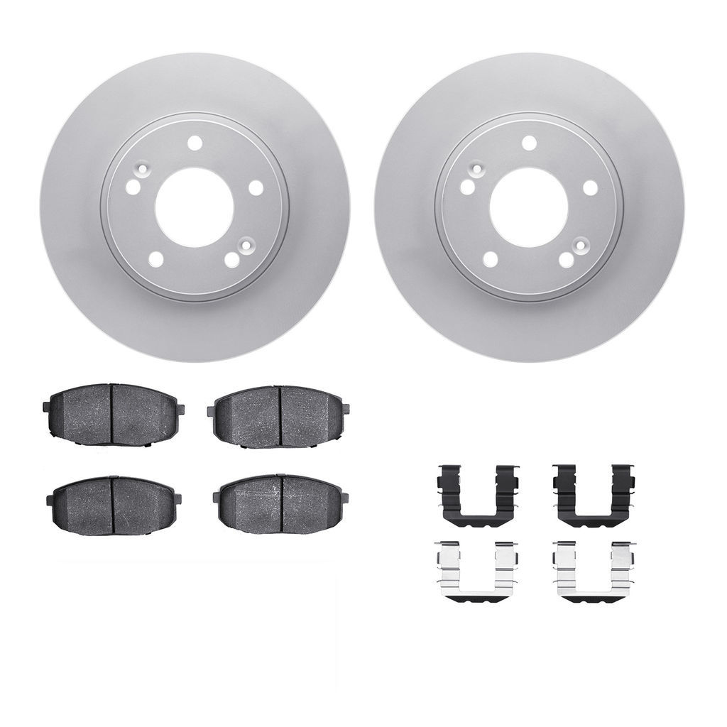 Dynamic Friction 4312-21020 - Brake Kit - Coated Brake Rotors and 3000 Ceramic Brake Pads with Hardware