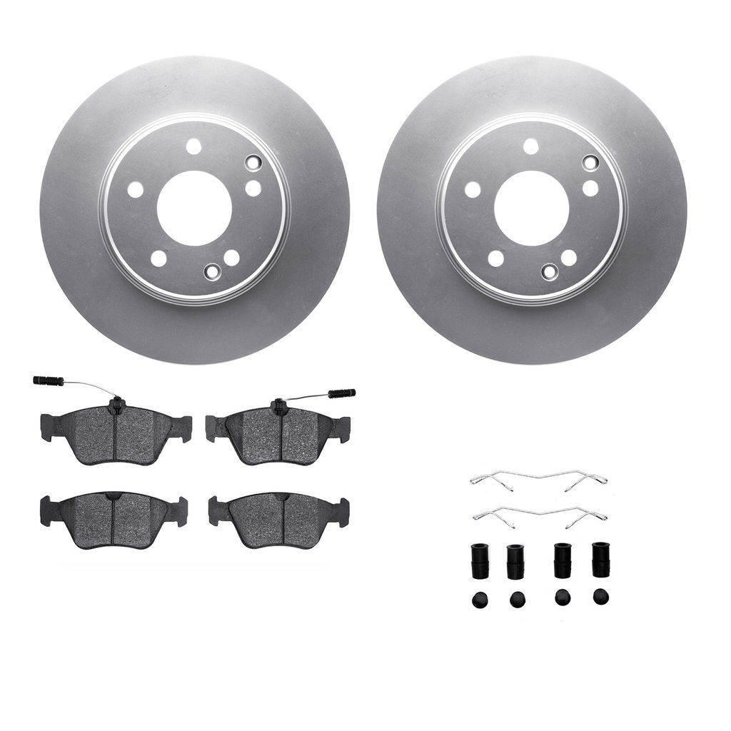 Dynamic Friction 4312-63024 - Brake Kit - Coated Brake Rotors and 3000 Ceramic Brake Pads with Hardware