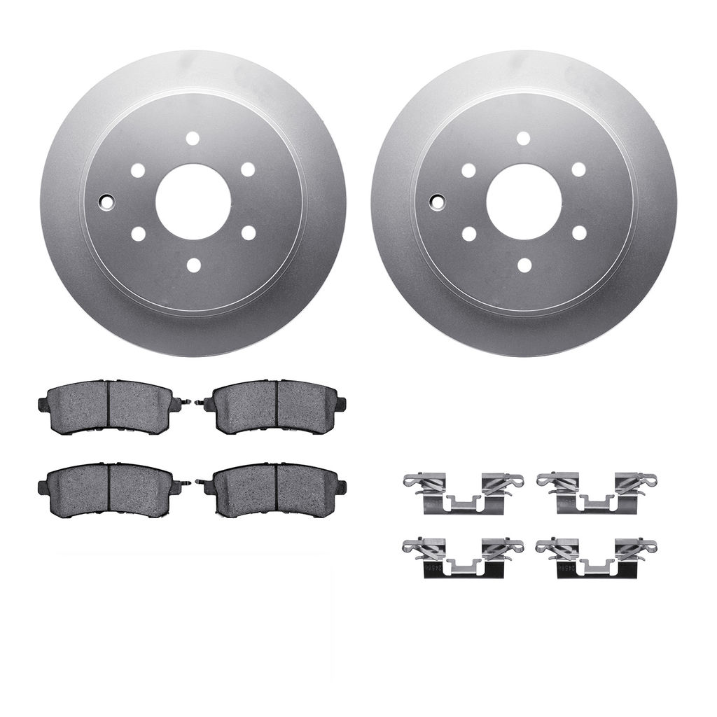 Dynamic Friction 4312-68012 - Brake Kit - Coated Brake Rotors and 3000 Ceramic Brake Pads with Hardware