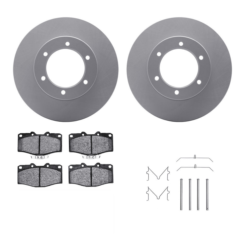 Dynamic Friction 4312-76008 - Brake Kit - Coated Brake Rotors and 3000 Ceramic Brake Pads with Hardware