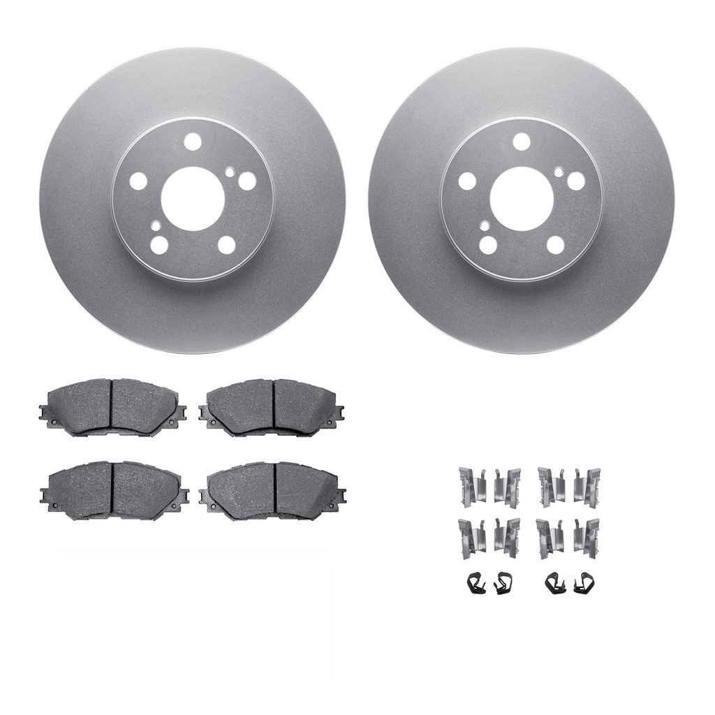 Dynamic Friction 4312-76067 - Brake Kit - Coated Brake Rotors and 3000 Ceramic Brake Pads with Hardware