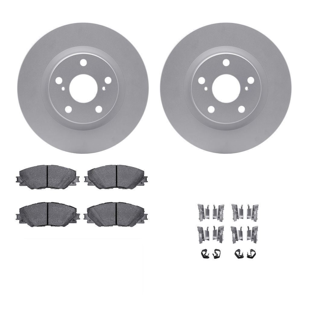 Dynamic Friction 4312-76069 - Brake Kit - Coated Brake Rotors and 3000 Ceramic Brake Pads with Hardware