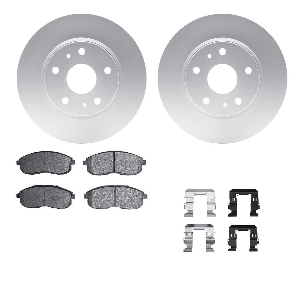 Dynamic Friction 4512-01012 - Brake Kit - Geostop Rotors and 5000 Advanced Brake Pads (Ceramic) with Hardware