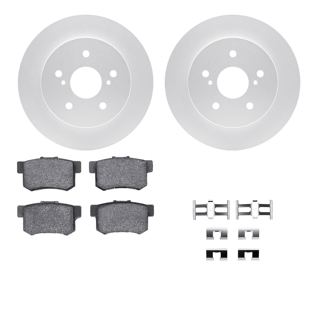 Dynamic Friction 4512-01013 - Brake Kit - Geostop Rotors and 5000 Advanced Brake Pads (Ceramic) with Hardware