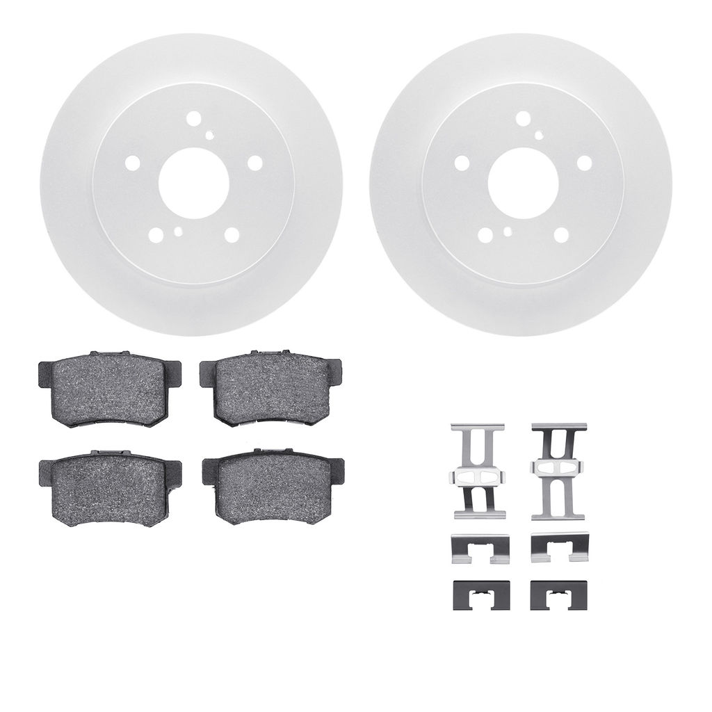 Dynamic Friction 4512-01014 - Brake Kit - Geostop Rotors and 5000 Advanced Brake Pads (Ceramic) with Hardware