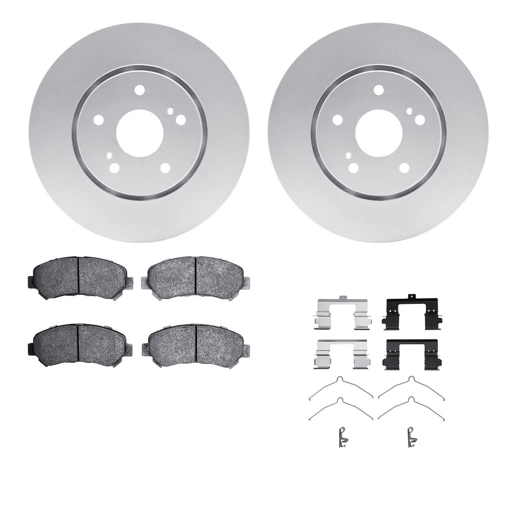 Dynamic Friction 4512-01015 - Brake Kit - Geostop Rotors and 5000 Advanced Brake Pads (Ceramic) with Hardware