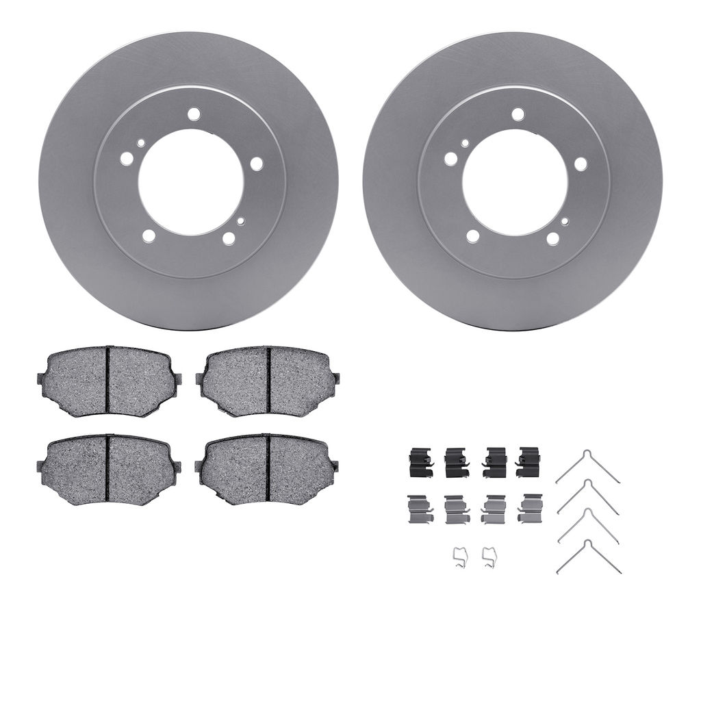 Dynamic Friction 4512-01019 - Brake Kit - Geostop Rotors and 5000 Advanced Brake Pads (Ceramic) with Hardware