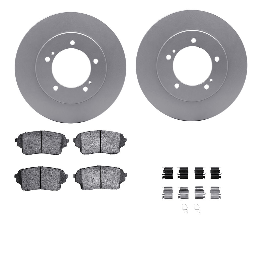 Dynamic Friction 4512-01020 - Brake Kit - Geostop Rotors and 5000 Advanced Brake Pads (Ceramic) with Hardware