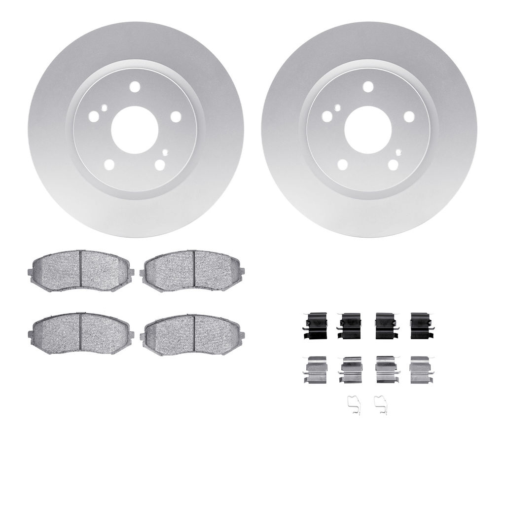 Dynamic Friction 4512-01021 - Brake Kit - Geostop Rotors and 5000 Advanced Brake Pads (Ceramic) with Hardware
