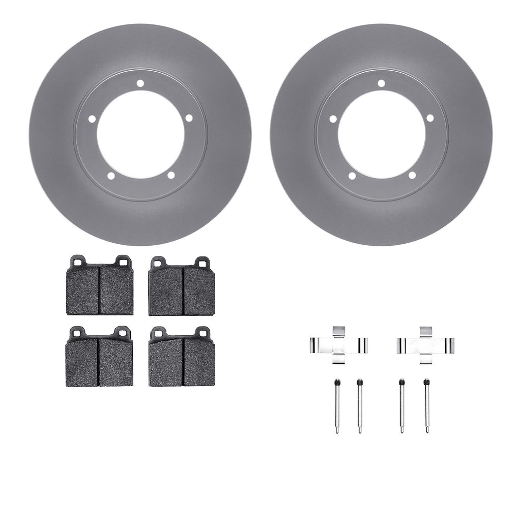 Dynamic Friction 4512-02030 - Brake Kit - Geostop Rotors and 5000 Advanced Brake Pads (Low-Metallic) with Hardware