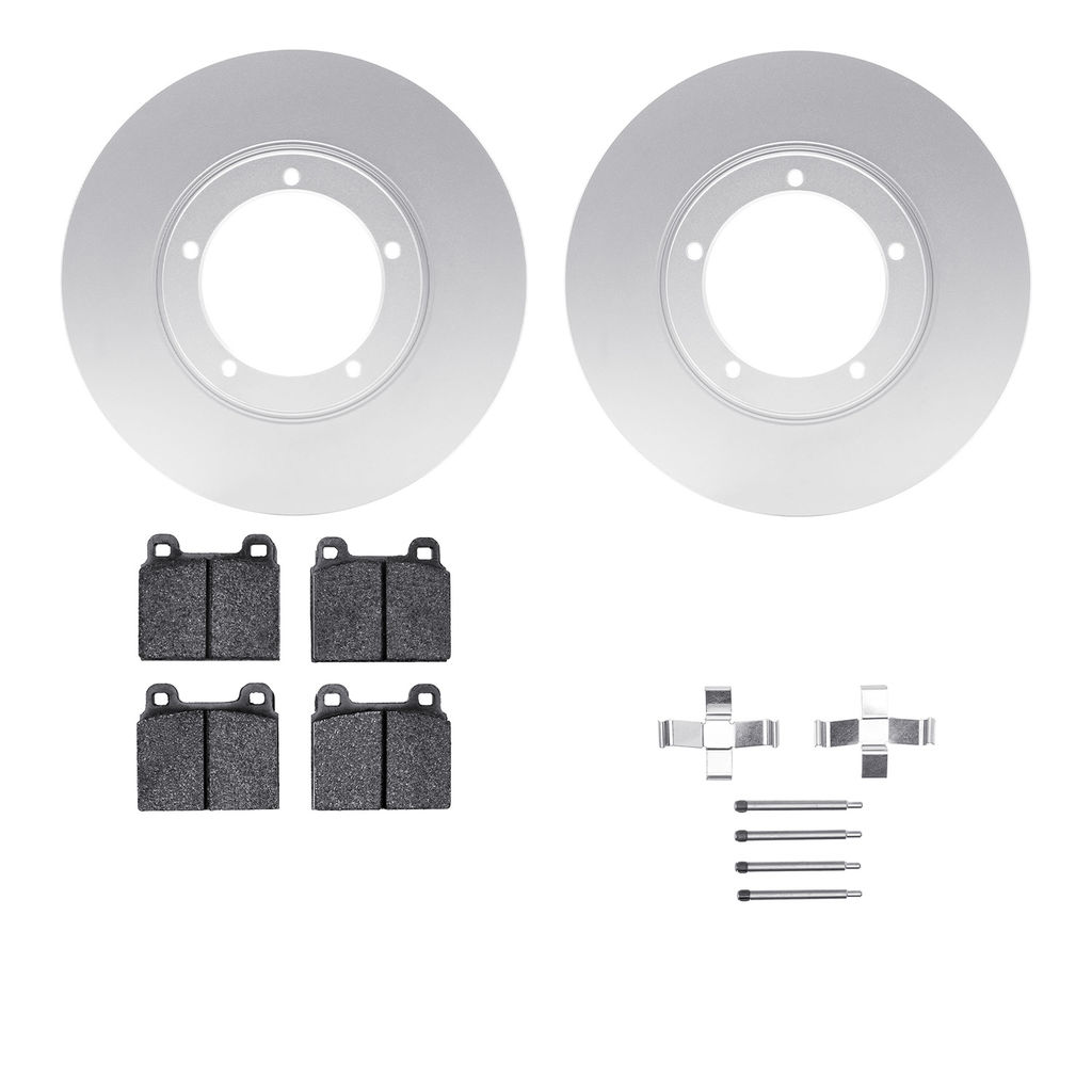 Dynamic Friction 4512-02032 - Brake Kit - Geostop Rotors and 5000 Advanced Brake Pads (Low-Metallic) with Hardware
