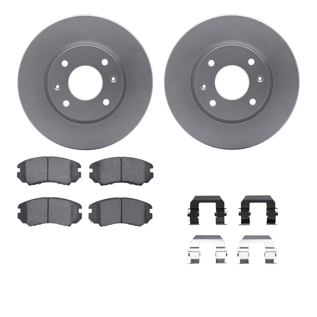 Dynamic Friction 4512-03088 - Brake Kit - Geostop Rotors and 5000 Advanced Brake Pads (Ceramic) with Hardware