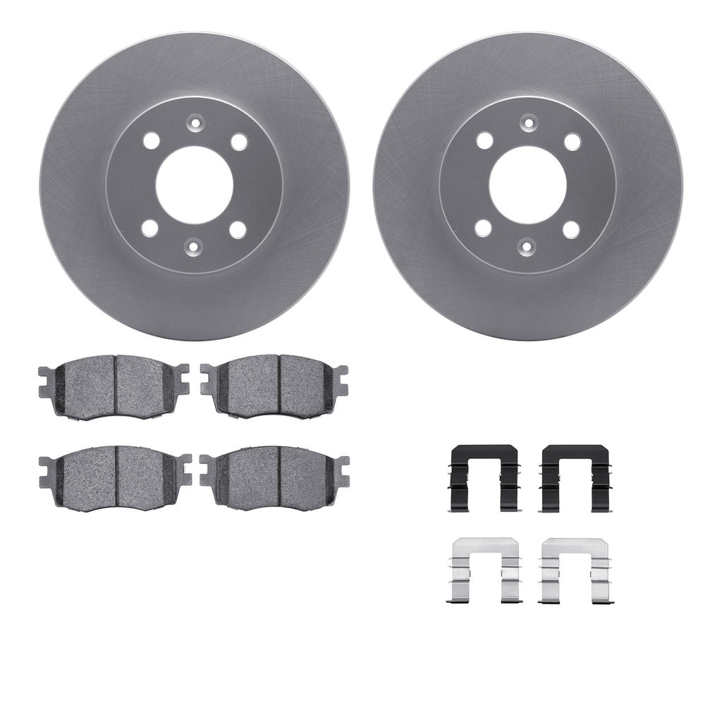 Dynamic Friction 4512-03091 - Brake Kit - Geostop Rotors and 5000 Advanced Brake Pads (Ceramic) with Hardware