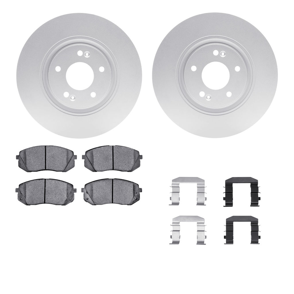 Dynamic Friction 4512-03092 - Brake Kit - Geostop Rotors and 5000 Advanced Brake Pads (Ceramic) with Hardware