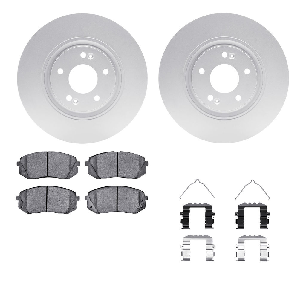 Dynamic Friction 4512-03093 - Brake Kit - Geostop Rotors and 5000 Advanced Brake Pads (Ceramic) with Hardware