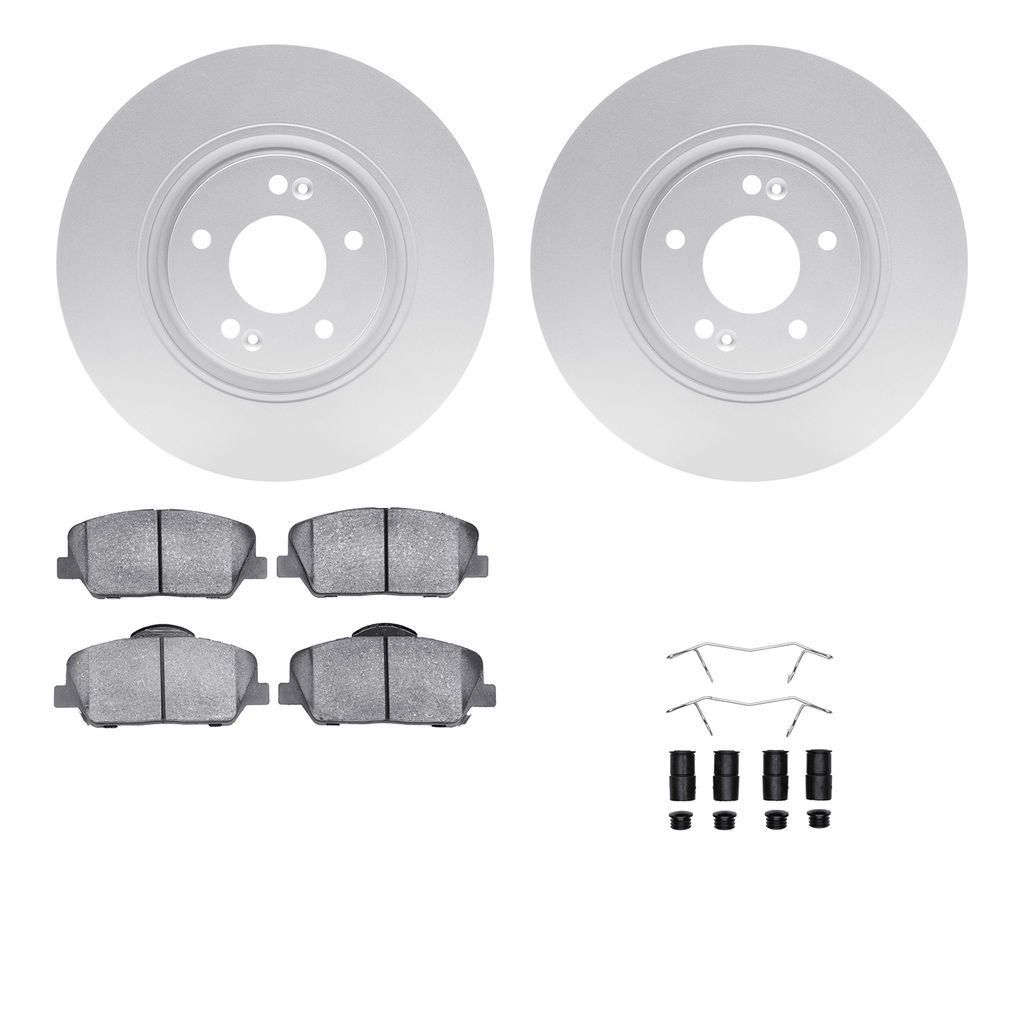Dynamic Friction 4512-03094 - Brake Kit - Geostop Rotors and 5000 Advanced Brake Pads (Ceramic) with Hardware