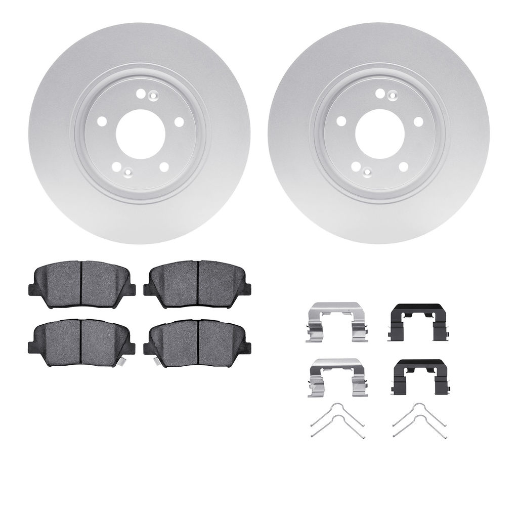 Dynamic Friction 4512-03095 - Brake Kit - Geostop Rotors and 5000 Advanced Brake Pads (Ceramic) with Hardware