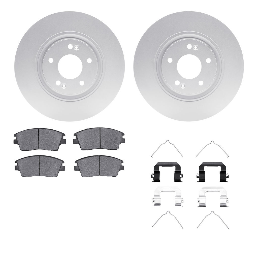 Dynamic Friction 4512-03096 - Brake Kit - Geostop Rotors and 5000 Advanced Brake Pads (Ceramic) with Hardware