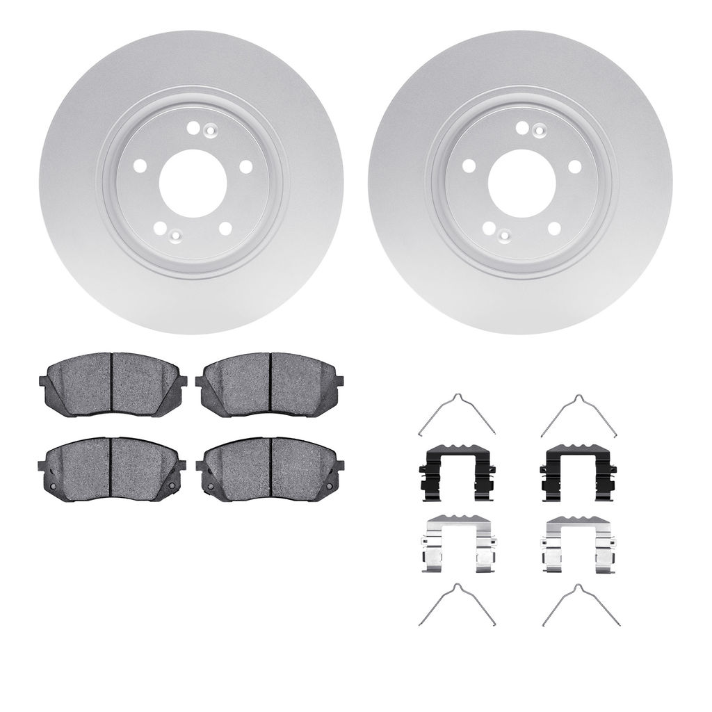 Dynamic Friction 4512-03097 - Brake Kit - Geostop Rotors and 5000 Advanced Brake Pads (Ceramic) with Hardware
