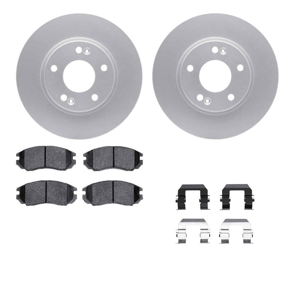 Dynamic Friction 4512-03103 - Brake Kit - Geostop Rotors and 5000 Advanced Brake Pads (Ceramic) with Hardware