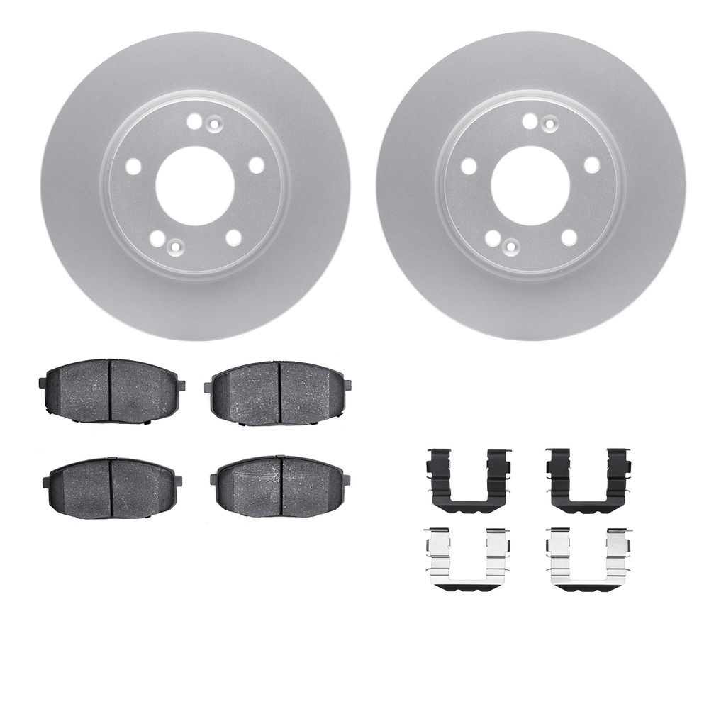 Dynamic Friction 4512-03105 - Brake Kit - Geostop Rotors and 5000 Advanced Brake Pads (Ceramic) with Hardware