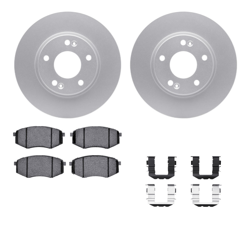 Dynamic Friction 4512-03106 - Brake Kit - Geostop Rotors and 5000 Advanced Brake Pads (Ceramic) with Hardware