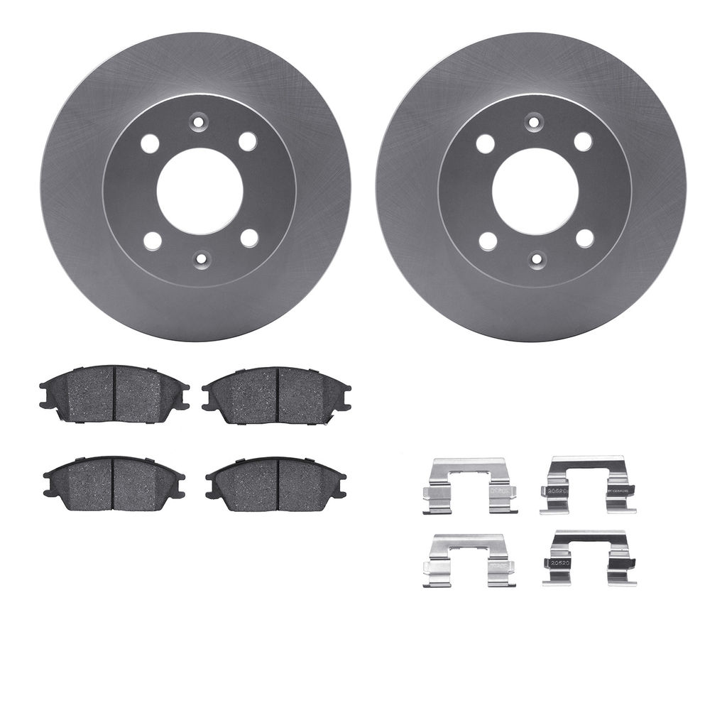 Dynamic Friction 4512-03109 - Brake Kit - Geostop Rotors and 5000 Advanced Brake Pads (Ceramic) with Hardware