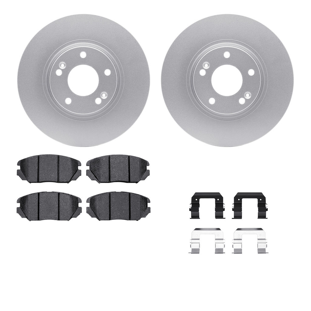Dynamic Friction 4512-03112 - Brake Kit - Geostop Rotors and 5000 Advanced Brake Pads (Ceramic) with Hardware