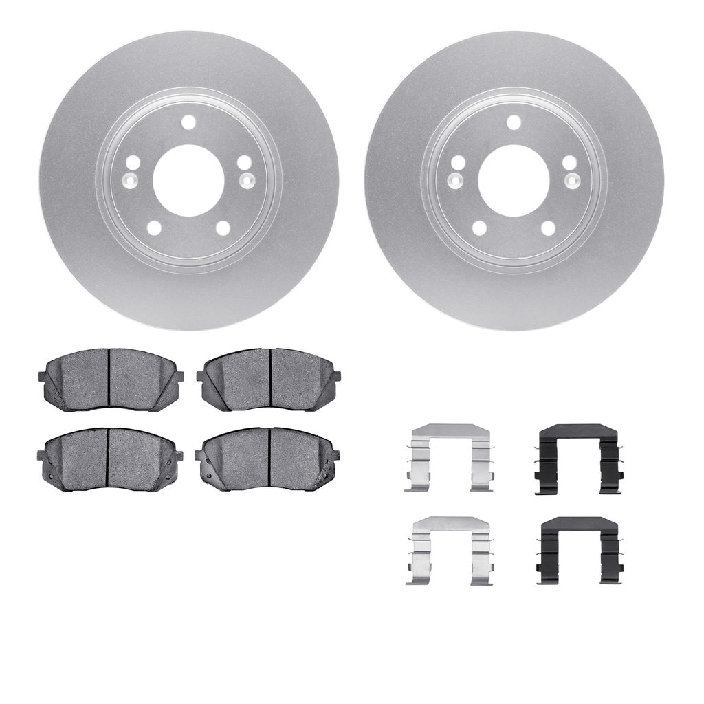 Dynamic Friction 4512-03115 - Brake Kit - Geostop Rotors and 5000 Advanced Brake Pads (Ceramic) with Hardware