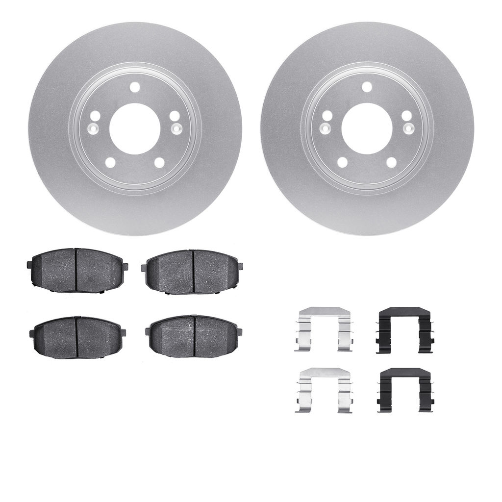 Dynamic Friction 4512-03116 - Brake Kit - Geostop Rotors and 5000 Advanced Brake Pads (Ceramic) with Hardware