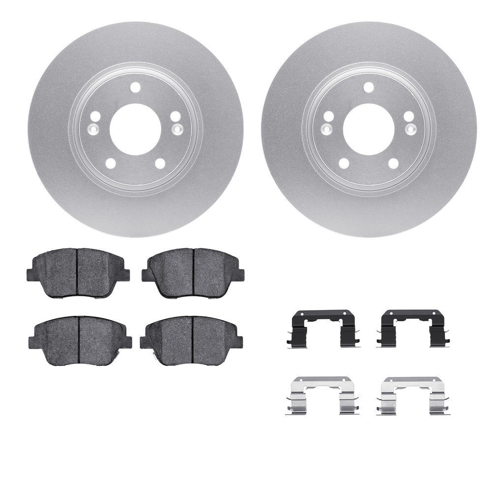 Dynamic Friction 4512-03118 - Brake Kit - Geostop Rotors and 5000 Advanced Brake Pads (Ceramic) with Hardware