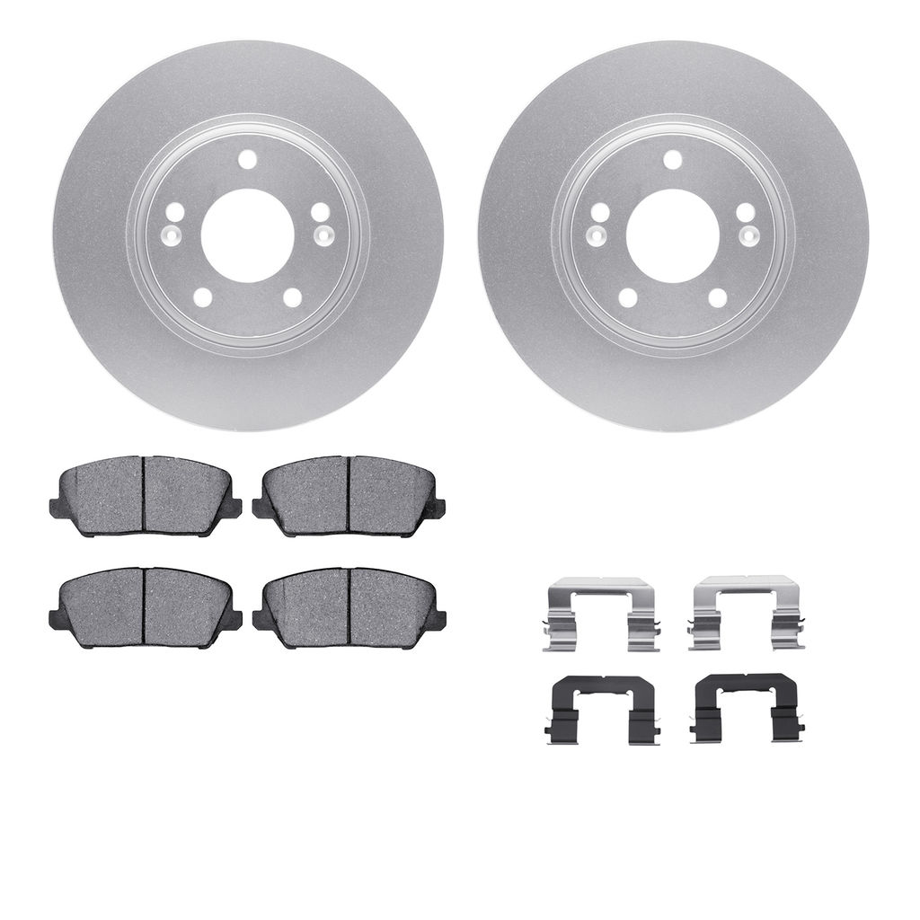Dynamic Friction 4512-03120 - Brake Kit - Geostop Rotors and 5000 Advanced Brake Pads (Ceramic) with Hardware