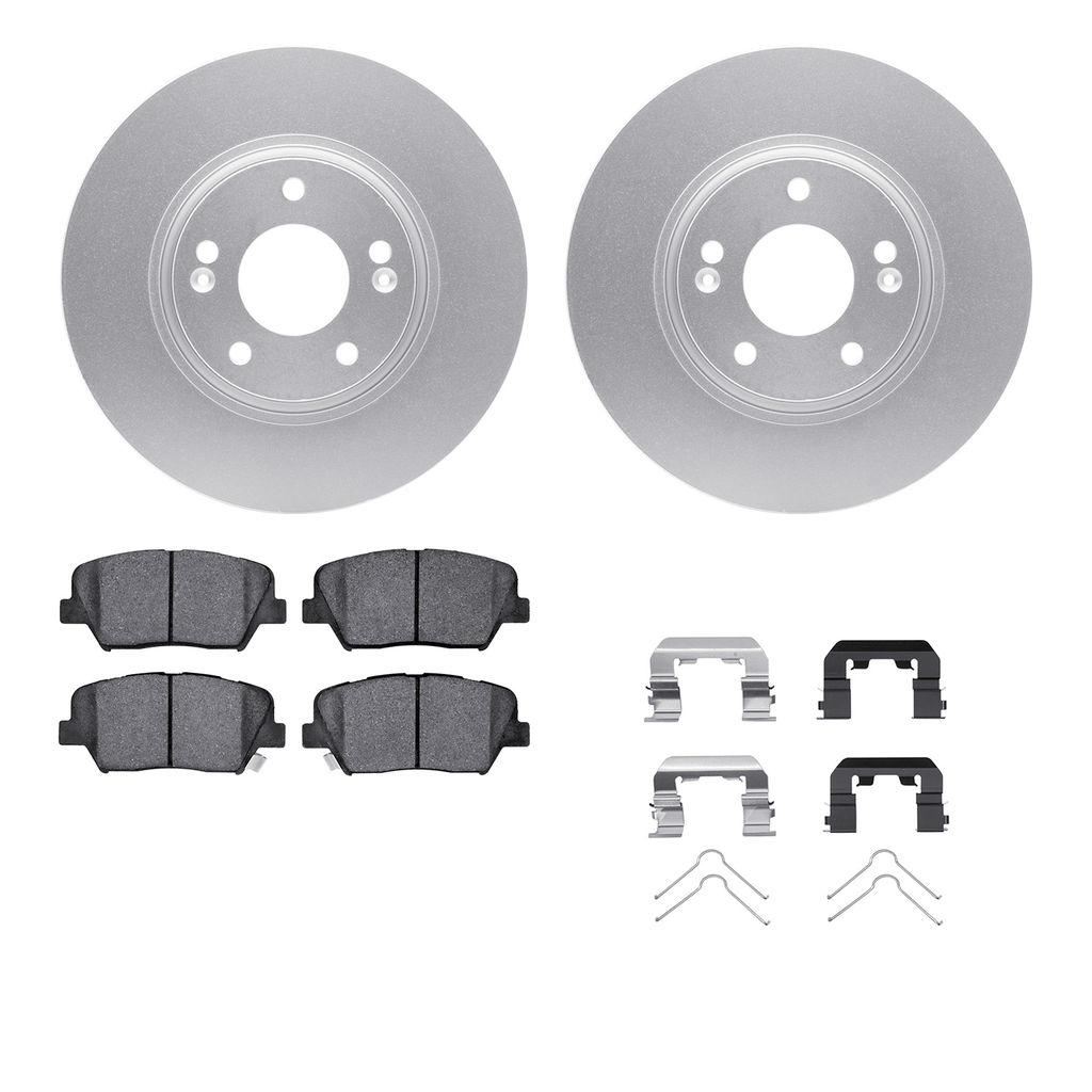 Dynamic Friction 4512-03121 - Brake Kit - Geostop Rotors and 5000 Advanced Brake Pads (Ceramic) with Hardware