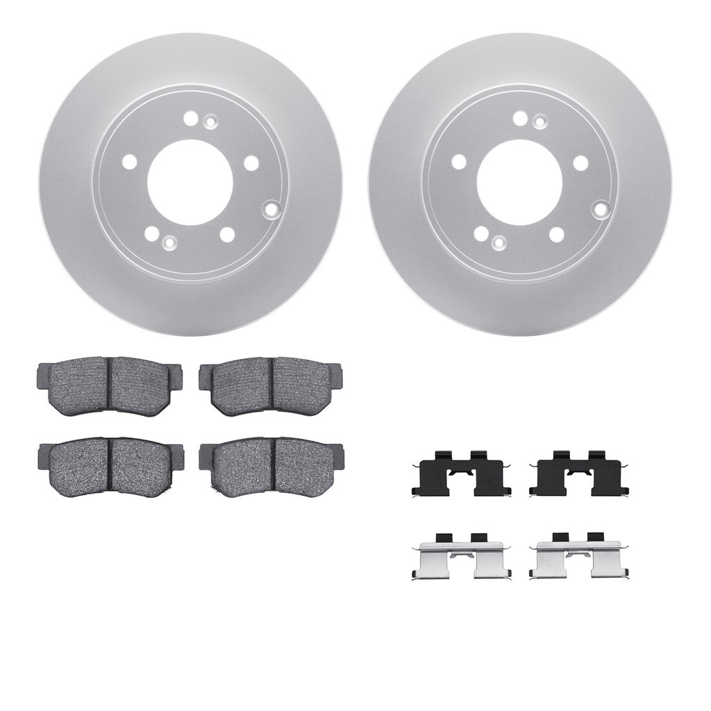 Dynamic Friction 4512-03123 - Brake Kit - Geostop Rotors and 5000 Advanced Brake Pads (Ceramic) with Hardware