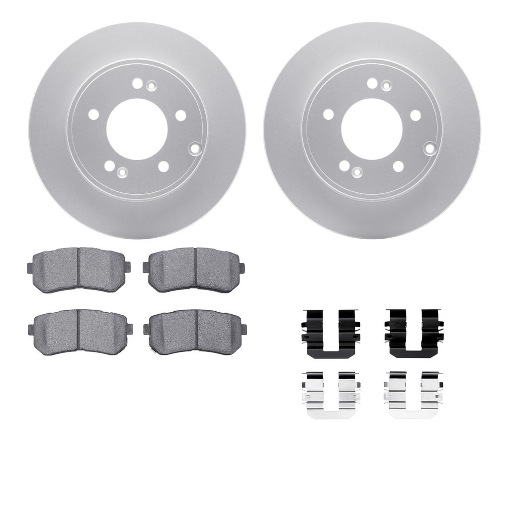 Dynamic Friction 4512-03125 - Brake Kit - Geostop Rotors and 5000 Advanced Brake Pads (Ceramic) with Hardware