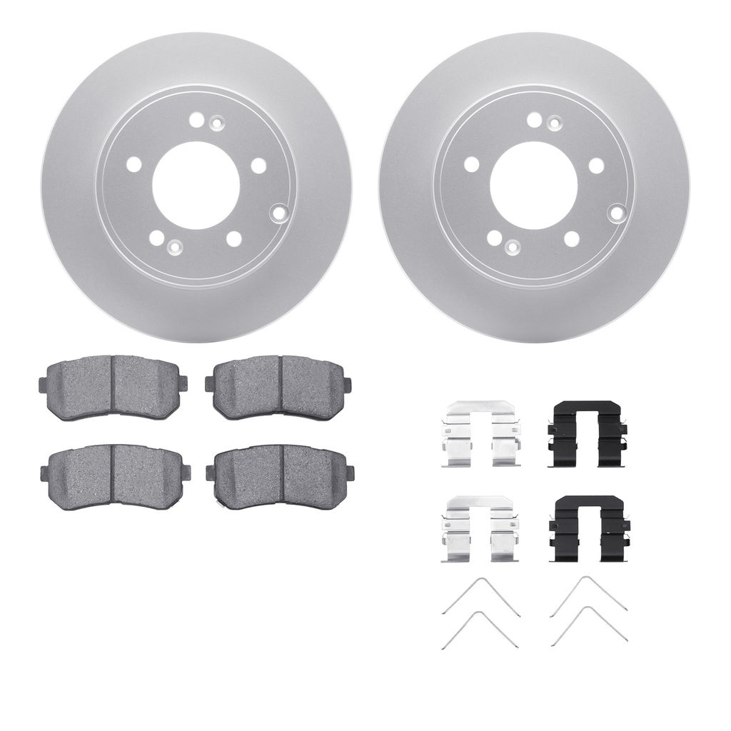 Dynamic Friction 4512-03127 - Brake Kit - Geostop Rotors and 5000 Advanced Brake Pads (Ceramic) with Hardware