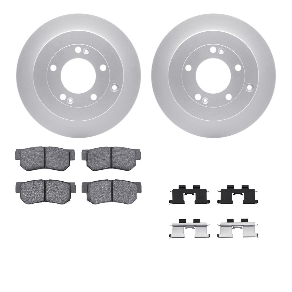 Dynamic Friction 4512-03129 - Brake Kit - Geostop Rotors and 5000 Advanced Brake Pads (Ceramic) with Hardware