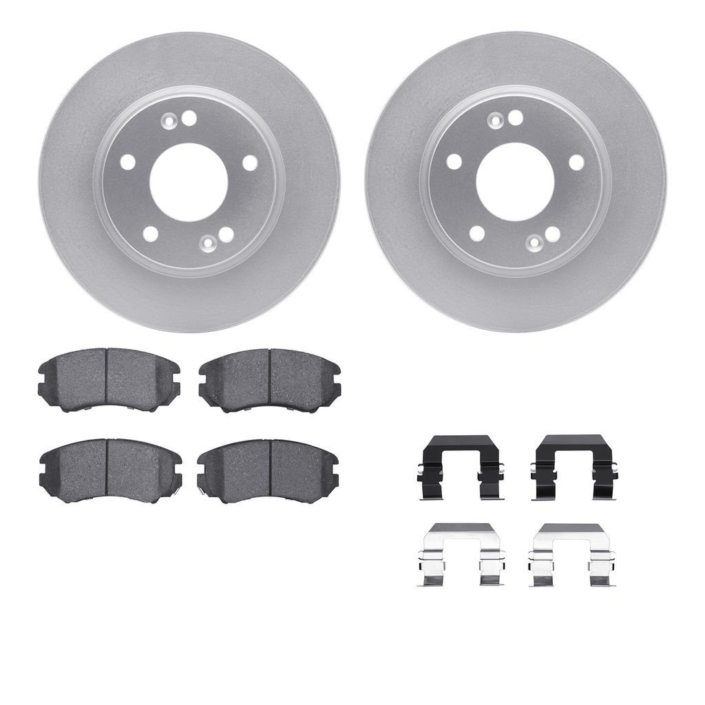 Dynamic Friction 4512-03131 - Brake Kit - Geostop Rotors and 5000 Advanced Brake Pads (Ceramic) with Hardware