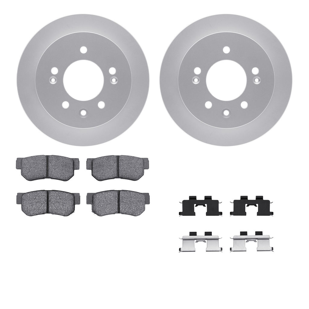 Dynamic Friction 4512-03132 - Brake Kit - Geostop Rotors and 5000 Advanced Brake Pads (Ceramic) with Hardware