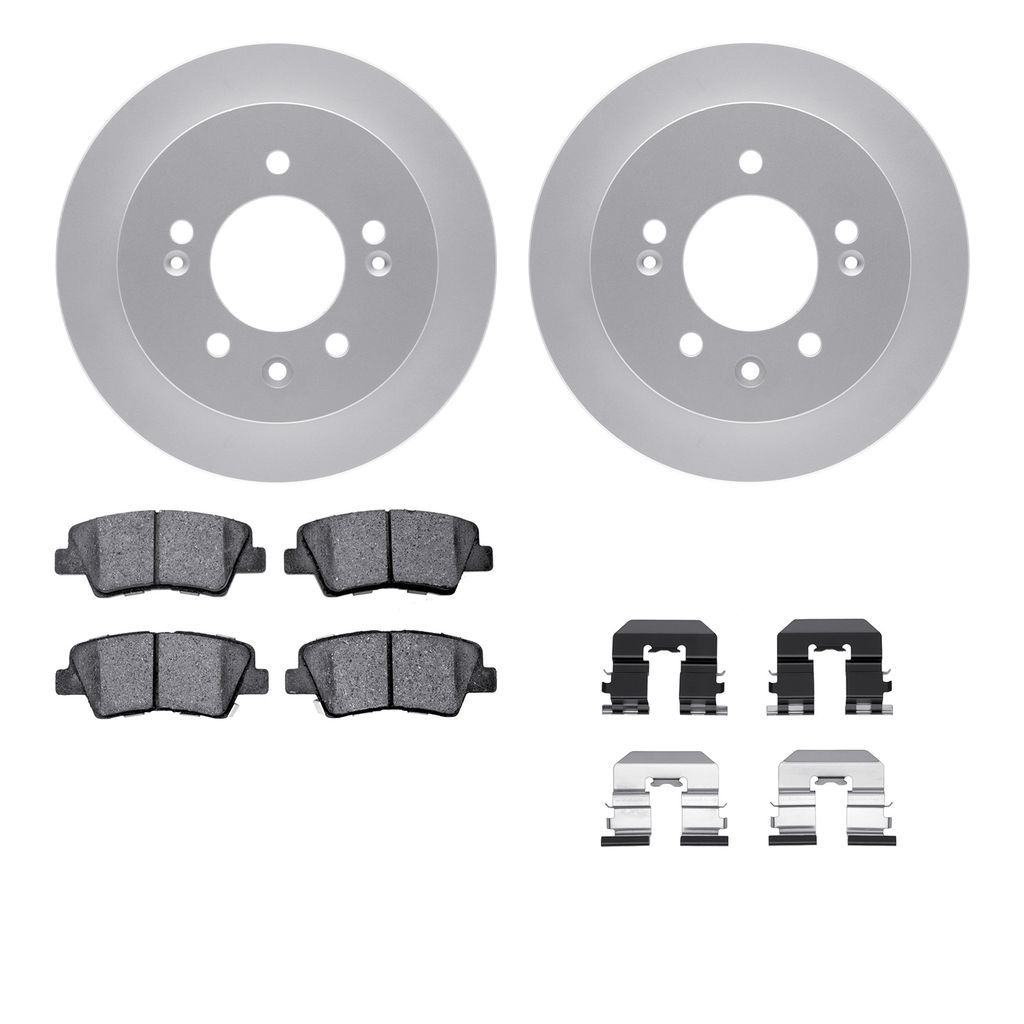 Dynamic Friction 4512-03133 - Brake Kit - Geostop Rotors and 5000 Advanced Brake Pads (Ceramic) with Hardware