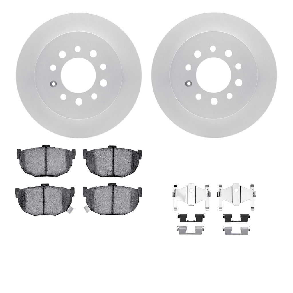 Dynamic Friction 4512-03134 - Brake Kit - Geostop Rotors and 5000 Advanced Brake Pads (Ceramic) with Hardware